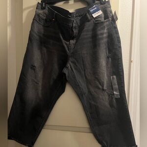 NWT old navy boyfr  ankle jeans faded black color size 22